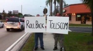 Roll Back Tolls street protest