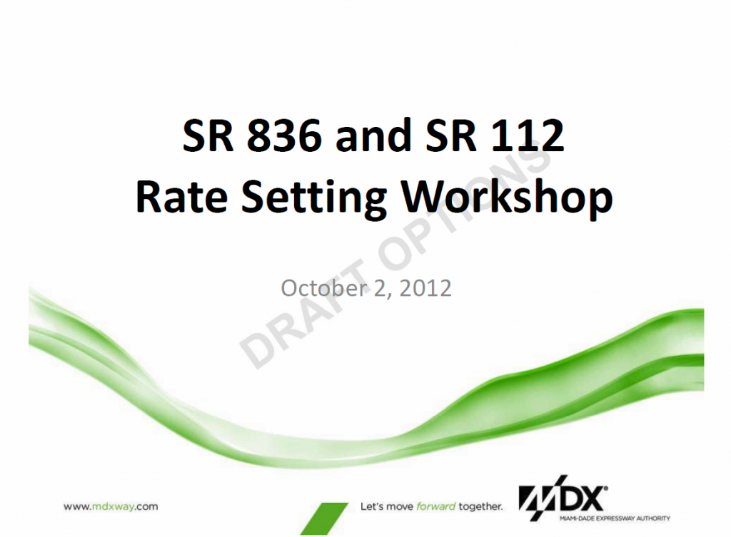 MDX toll rate increase workshop presentation