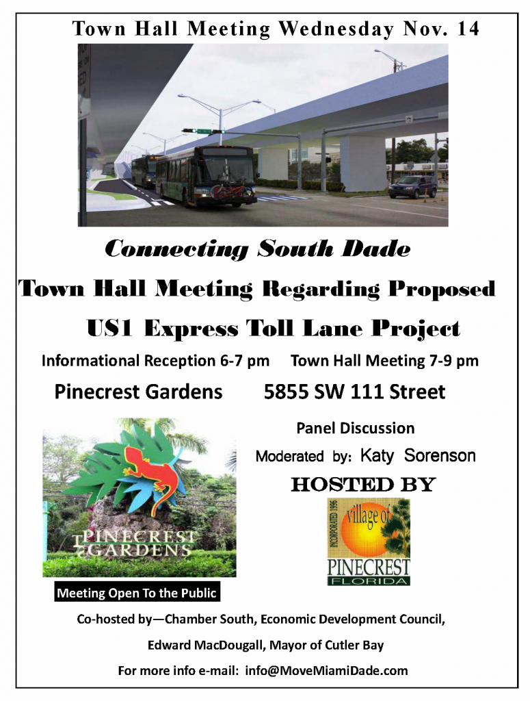 Pinecrest to hold public meeting on Busway Express lane project Nov. 14