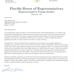 Frank Artiles, State Representative letter to MDX.